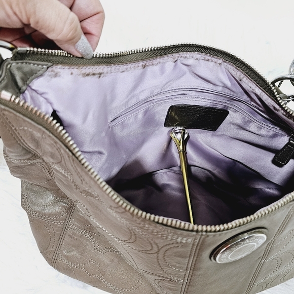 Coach Signature Hobo Leather F19415 Shoulder Hand Bag Purse - END OF SUMMER SALE - Picture 2 of 16